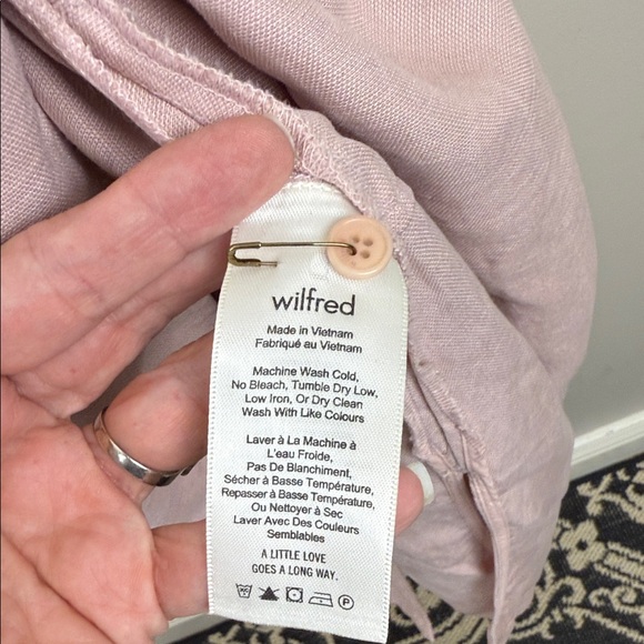 WILFRED ARITZIA linen pink astere Elegant Pink Wrap Dress midi - Picture 6 of 12